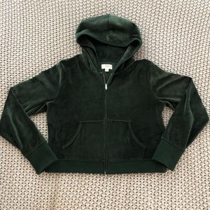 Aerie velour cropped zip up